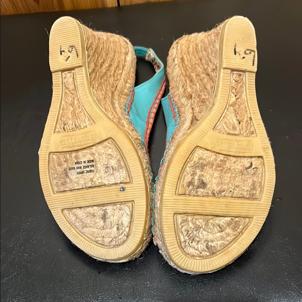 Seychelles Turquoise and Coral Espadrilles - Picture 8 of 11